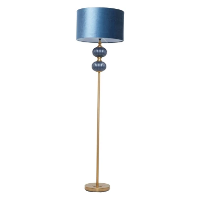 Fabric Floor Lamp With Drum Shade Blue - Olivia & May 10 Fabric Floor Lamp With Drum Shade Blue - Olivia & May - Image 8