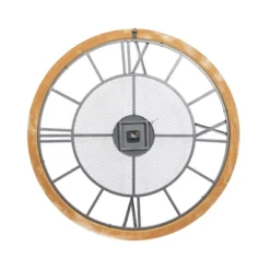 Vintage Wood Wall Clock Brown - Olivia & May -Olivia & May GUEST 34e72eae 98f2 4ee6 aa2a 018f49181d3f