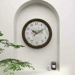 Metal Wall Clock With Bordeaux White - Olivia & May -Olivia & May GUEST 3510803b 6409 426a acd8 7c84396a0103
