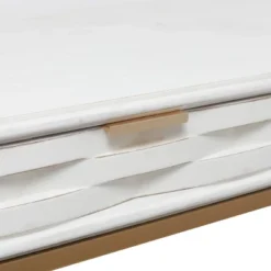 Contemporary 2 Drawer Metal Console Table White - Olivia & May -Olivia & May GUEST 3531c233 1200 4391 ab09 c415d6f93ef9