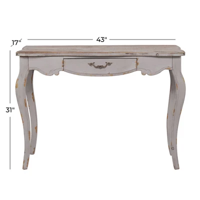 Farmhouse Vintage Console Table White - Olivia & May 7 Farmhouse Vintage Console Table White - Olivia & May - Image 5