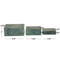 Set Of 3 Marble Box With Gold Linear Lines Green- Olivia & May 13 Set Of 3 Marble Box With Gold Linear Lines Green- Olivia & May -Olivia & May GUEST 35edcfb7 2a23 4d9f 95ef 0be1f5464002