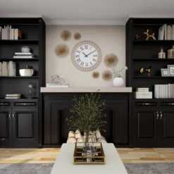 24"x24" Metal Wall Clock With Silent Mechanism, Roman Numerals - Olivia & May -Olivia & May GUEST 3619e0f4 5150 44a1 aa92 219c84705d99