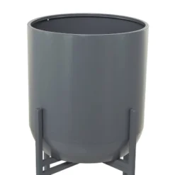 Olivia & May Modern Metal Planter Pot Gray -Olivia & May GUEST 36ab9b3d 1533 4717 8d17 f0539e3c7cc1