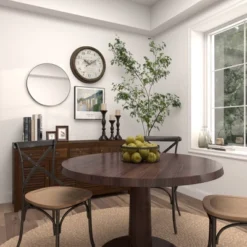 Contemporary Wood Round Frameless Wall Mirror - Olivia & May 33 Contemporary Wood Round Frameless Wall Mirror - Olivia & May -Olivia & May GUEST 36b4f6a4 9614 4eab 9414 fe642e29d8ec