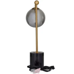 19" X 6" Metal Orb Desk Lamp With Marble Base Silver - Olivia & May -Olivia & May GUEST 36ba2f15 77cf 4953 9d22 1f90ee92936f