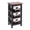 Small Wood Shelf With Basket Drawers Dark Brown - Olivia & May -Olivia & May GUEST 370e2f5a 6057 4b4e 8759 c02d117be41d