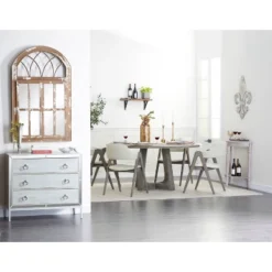 Glam Painted Wood And Mirror Chest White - Olivia & May -Olivia & May GUEST 37123933 675b 44bc 8e09 0b80e173e9f4