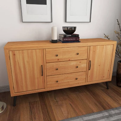 Modern Wood Sideboard Buffet Light Brown - Olivia & May 13 Modern Wood Sideboard Buffet Light Brown - Olivia & May - Image 11