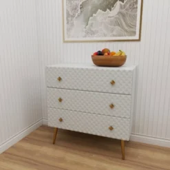 Modern 3 Drawer Wooden Chest White - Olivia & May -Olivia & May GUEST 37201981 2074 49e6 94ca f3f2c8d383f1