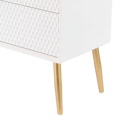 Modern 3 Drawer Wooden Chest With Knob Pulls White - Olivia & May 5 Modern 3 Drawer Wooden Chest With Knob Pulls White - Olivia & May - Image 3