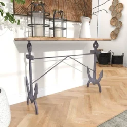 Coastal Anchor Metal Console Table Brown - Olivia & May -Olivia & May GUEST 3795514b 9619 4df4 b1e0 59136058b112