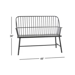 Traditional Outdoor Patio Bench - Black - Olivia & May -Olivia & May GUEST 3840f8e5 7216 4e72 afc9 0d46c04c0043