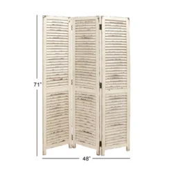 Farmhouse Wood Room Divider Screen Cream - Olivia & May -Olivia & May GUEST 3859f20e 18b6 41e1 9210 ee951a303467