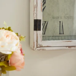 Wooden Pocket Watch Style Wall Clock With Hinged Door White - Olivia & May -Olivia & May GUEST 387627de e815 44fa 851c 98a4c48847c4