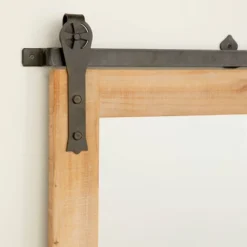 Wood Wall Mirror With Metal Hanging Rod Brown - Olivia & May -Olivia & May GUEST 38871f37 7dd1 427d bee9 ac8e789eb35f