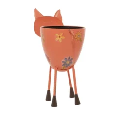 14" Wide Rectangular Floor Planter Retro 'Pink Hippie Piggie' Standing - Olivia & May -Olivia & May GUEST 3894ee50 3de1 44c2 a08e 290034007d3b