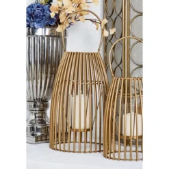Modern Iron/Glass Decorative Caged Candle Holder - Olivia & May -Olivia & May GUEST 38c5e484 90ec 42b6 ae64 7f198d2ddcfb