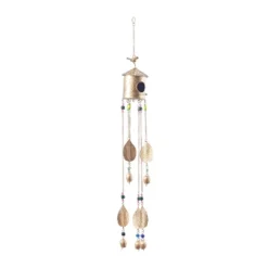 38" Iron Rustic Birdhouse Windchime Gold - Olivia & May: Decorative Garden Bell, Spot Clean, 1 Piece -Olivia & May GUEST 39788aca 6e3d 460a 9607 741c116a02c2