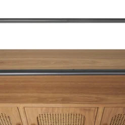 Olivia & May Wooden 3 Door Console Table With Cane Front Doors And Gray Metal Frame Brown: Entryway Furniture, No Assembly Required -Olivia & May GUEST 399ec1a8 77b8 4ef7 88b3 87937c8b1c62