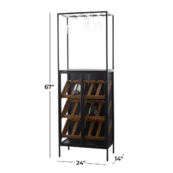 Modern Wood Standing Wine Rack Black - Olivia & May -Olivia & May GUEST 39a02f06 e208 431c bb21 390cca70ca89