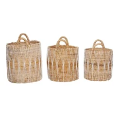 3pk Banana Leaf Storage Basket Brown - Olivia & May -Olivia & May GUEST 39a3751c a842 429b 8aa6 5218605aa7fa