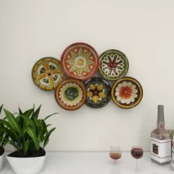 Metal Plate Wall Decor With Spanish Designs Black - Olivia & May -Olivia & May GUEST 39b26774 cb16 41d9 9d59 6d8d7714bd82