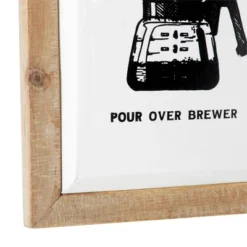 Metal Kitchen Wall Decor With Brown Frame White - Olivia & May