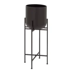 Olivia & May Modern With Stand Iron Planter Pots Black -Olivia & May GUEST 3a0fcf2c 90dc 4b6e a4dd 54fceef5dcf0