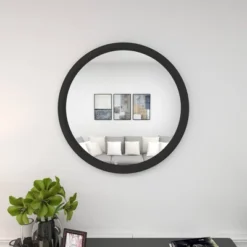 32" Contemporary Wood Wall Mirror Black - Olivia & May -Olivia & May GUEST 3a3ee2fc a660 4c7a a1d6 d441dd36c6ec