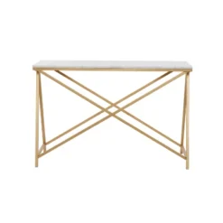 Contemporary Metal Console Table White - Olivia & May: Gold Frame, Marble Top, Entryway/Hallway Furniture -Olivia & May GUEST 3a56eadc 11d4 42c9 958e 1cef90159d8c