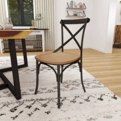 Set Of 2 Farmhouse Iron Dining Chair - Olivia & May -Olivia & May GUEST 3a8bc6f1 ae07 4515 84b5 8b543cbf7675