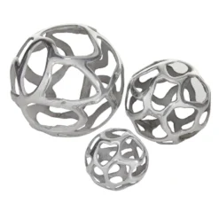 Set Of 3 Decorative Aluminum Balls - Olivia & May -Olivia & May GUEST 3ac77294 713e 431e 97cd 42b4c436edc1