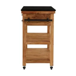 Coastal Wood Kitchen Cart Brown - Olivia & May -Olivia & May GUEST 3af40aa6 8a41 4ece a6e1 5d9701de0d27