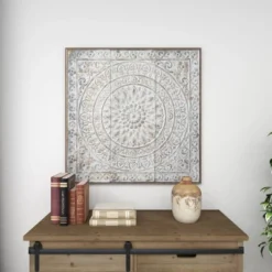 Rustic Metal Scroll Wall Decor With Embossed Details - Olivia & May -Olivia & May GUEST 3af599af bd4e 473b 9bf7 d45988b1c58a