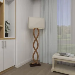 Rustic Jute Floor Lamp Brown - Olivia & May -Olivia & May GUEST 3b210388 94e3 40f7 be74 d810fec5d50b