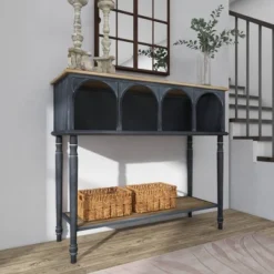 Farmhouse Wood Console Table Black - Olivia & May -Olivia & May GUEST 3b2b8468 df6e 490a a8e9 5391d6064360