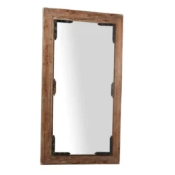 Rustic Wood Wall Mirror Dark Brown - Olivia & May -Olivia & May GUEST 3b3167fd 7bfe 46c8 a192 aeb7d182c97e
