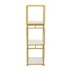 Glam Metal Marble Square Shelving Unit 3 Tier Gold - Olivia & May -Olivia & May GUEST 3bc79390 96e8 4c00 b31c 707f3ed81052