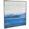 Canvas Landscape Abstract Ocean Inspired Framed Wall Art With Silver Frame Blue - Olivia & May -Olivia & May GUEST 3c78c854 2f3d 419e b288 40249d087e4d