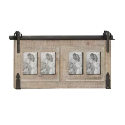 Wood 4 Slot Wall Photo Frame With Metal Accent Brown - Olivia & May -Olivia & May GUEST 3ced9533 caf1 4b65 b018 af6f6983feb5