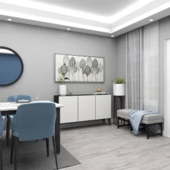 Leaf Framed Wall Art Canvas White/Silver - Olivia & May: Symmetric Venation Patterns, Modern Decor -Olivia & May GUEST 3cf34925 3480 4f80 9c5a f7c8446a28cc