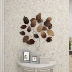 Metal Leaf Textured Wall Decor With Multiple Shades Bronze - Olivia & May -Olivia & May GUEST 3d35784a 6c48 4803 ada3 33fa3acd0778