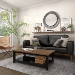 Industrial Metal Wall Mirror Gray - Olivia & May -Olivia & May GUEST 3d3de195 bc4d 49d7 b6f5 aa9aad7f0362