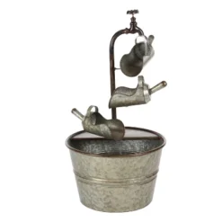 28" X 15" Farmhouse Metal Fountain Gray - Olivia & May -Olivia & May GUEST 3d5a6cdf dcb1 4d63 8e61 87f606e5130a
