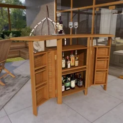 Patio Bar Table Teak - Olivia & May -Olivia & May GUEST 3d5b1d29 6e6a 4851 9363 acbd38919b6d