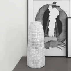 17" X 7.5" Terracotta Vase White - Olivia & May -Olivia & May GUEST 3d90f1a0 fe2b 4e10 a67f 9492ac9ee56b