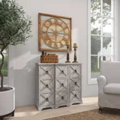 Contemporary Metal Vintage Wall Clock Brown - Olivia & May -Olivia & May GUEST 3dbf94b8 5294 44ce 9eb1 1210cd3f9b48