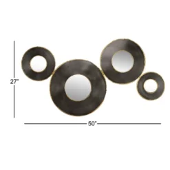 Metal Wall Mirror With Fluted Frame Black - Olivia & May -Olivia & May GUEST 3e3d0fab 98e7 40a7 892f 4c3d39026463