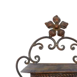 12" Wide Planter Traditional Novelty Metal Pot Brown - Olivia & May -Olivia & May GUEST 3e88d65f 2f50 4ee0 b359 98241f773755